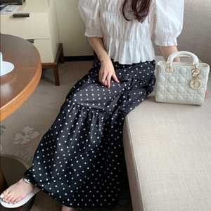 주말만이가격)바이씨니 제작 도트캉캉sk 블랙 키작녀 이미지