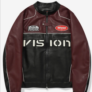 비전스트릿웨어 레더 가죽 레이싱 자켓 M VSW Faux Leather Racing Jacket Black 이미지