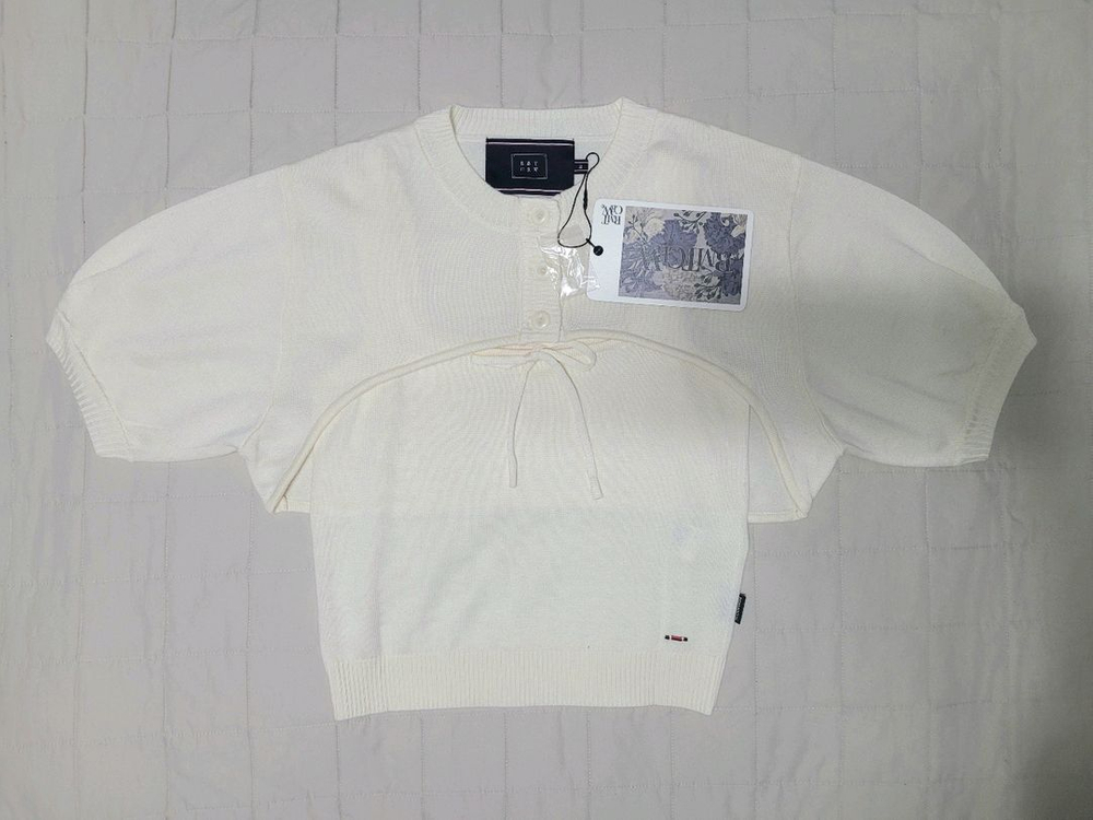 로맨틱크라운 아이보리 컬러 니트 셋업 M 이미지