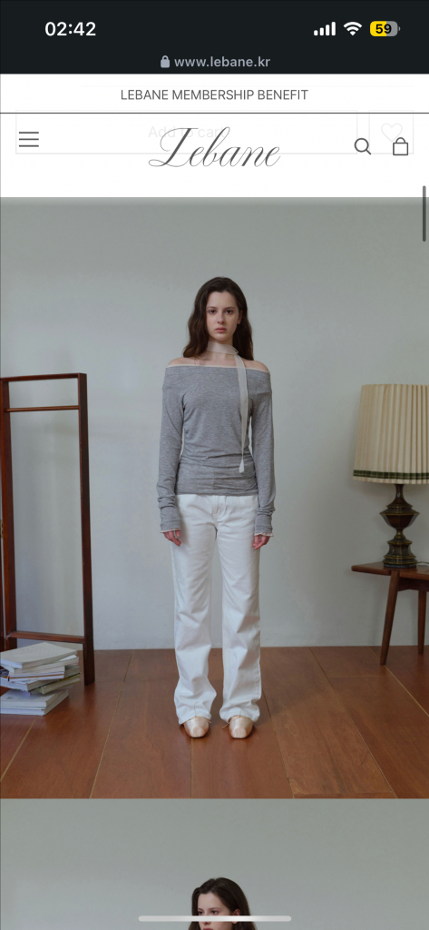 르베인 Soft Chiffon Tie Top 타이탑 티셔츠 이미지