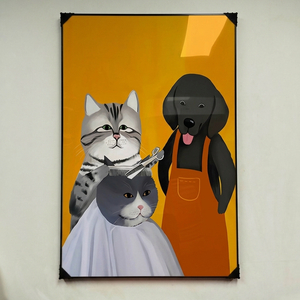 그림 액자 팝아트 인테리어소품 고양이그림 강아지액자 미용실 귀여운 동물 아트 포스터 거실 벽면 장식 개업 선물 추천 이미지