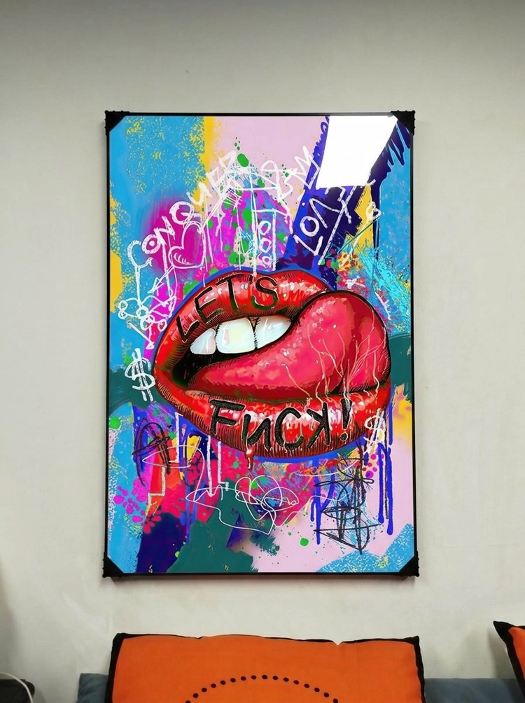 그림 액자 팝아트 인테리어소품 치타그림 표범액자 입술그림 립아트 2종 세트 대형 거실 벽걸이 장식용 모던 아트 포스 이미지