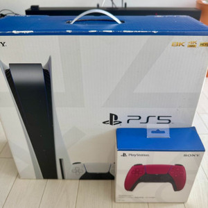 [풀박]PS5 플스5 디스크 에디션 듀얼센스 2개 컨트롤러 포함 (코스믹레드) 이미지