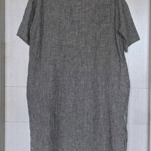 프리~88/면 롱 체크 원피스 이미지