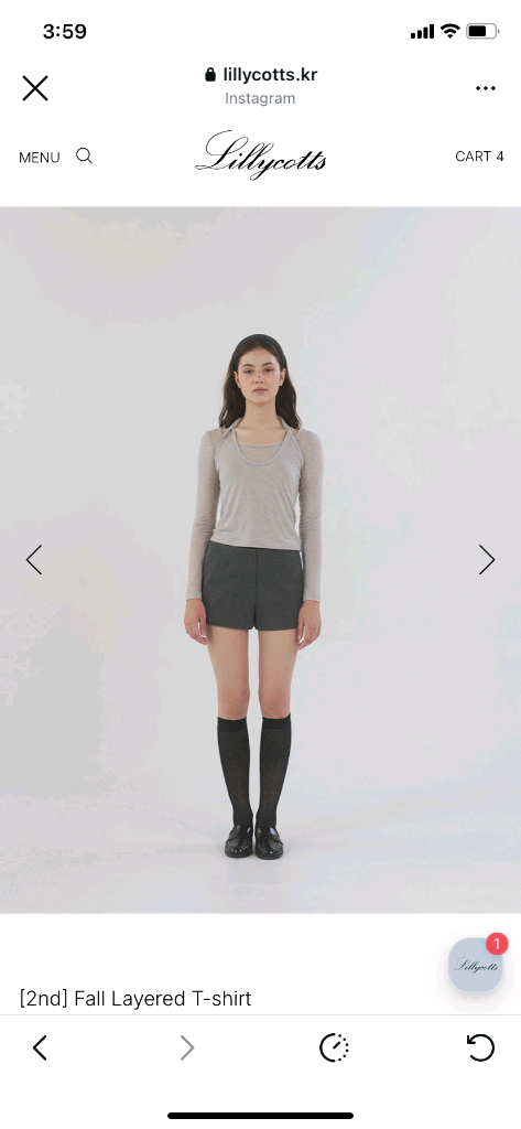Lillycotts 릴리코츠 레이어드 긴팔 그레이 티셔츠 이미지