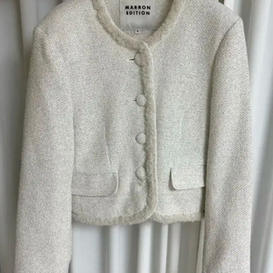 마론에디션 스프링 화이트 코튼 트위드 자켓M 이미지
