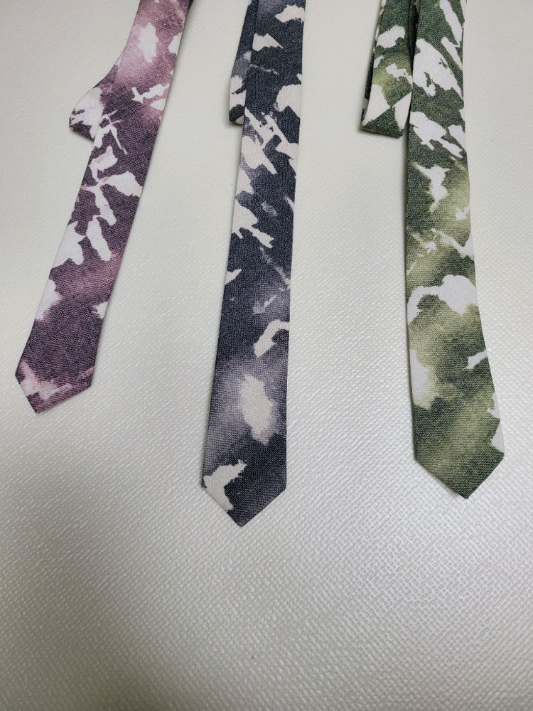 넥타이 3종 (까모패턴 퍼플, 그레이, 그린) 이미지