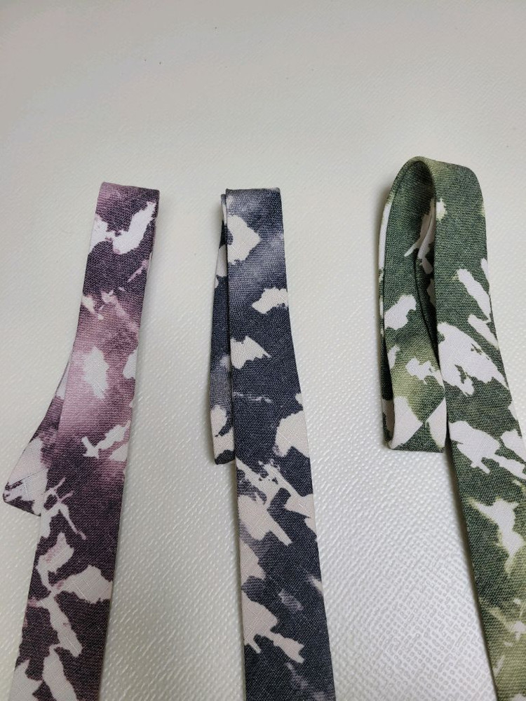 넥타이 3종 (까모패턴 퍼플, 그레이, 그린) 이미지