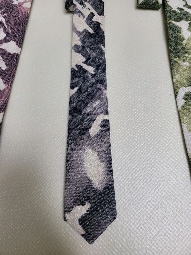 넥타이 3종 (까모패턴 퍼플, 그레이, 그린) 이미지