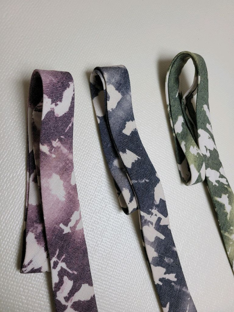 넥타이 3종 (까모패턴 퍼플, 그레이, 그린) 이미지