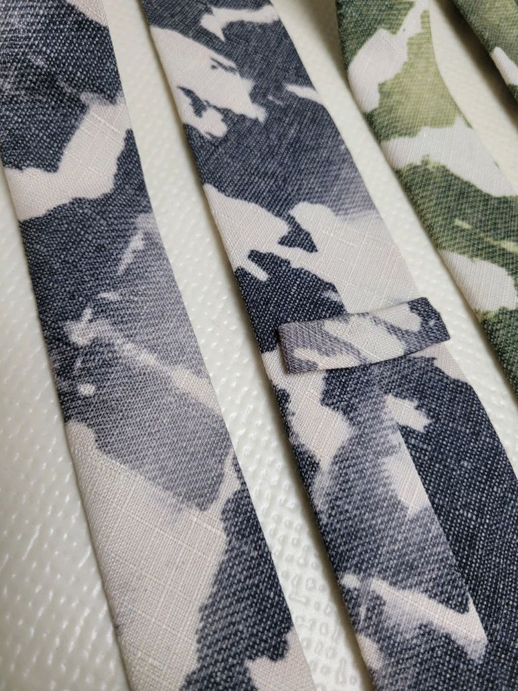 넥타이 3종 (까모패턴 퍼플, 그레이, 그린) 이미지