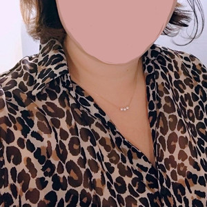 빅사이즈 로미스토리 호피무늬 시스루 셔츠블라우스 이미지