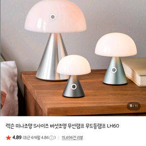 새상품 렉슨 미나 미니 S 버섯조명 이미지