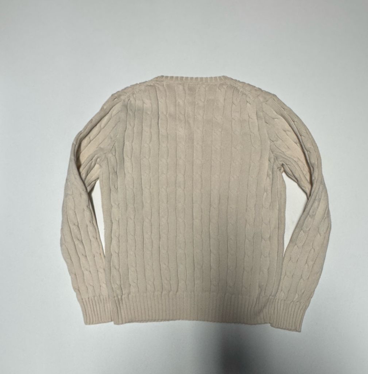 여성 폴로 랄프로렌 꽈배기 케이블 코튼 크롭 니트 S 아이보리 이미지