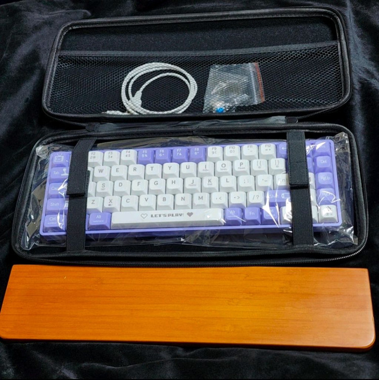 AJAZZ AK680 퍼플화이트 기계식 키보드 +제닉스 손목받침대+키보드 케이스 (+시나모롤 키캡 체결 가능) 이미지