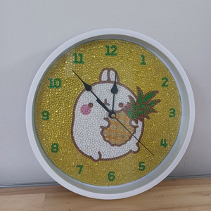 귀여운 토끼 보석비즈 벽시계(26cm) 이미지