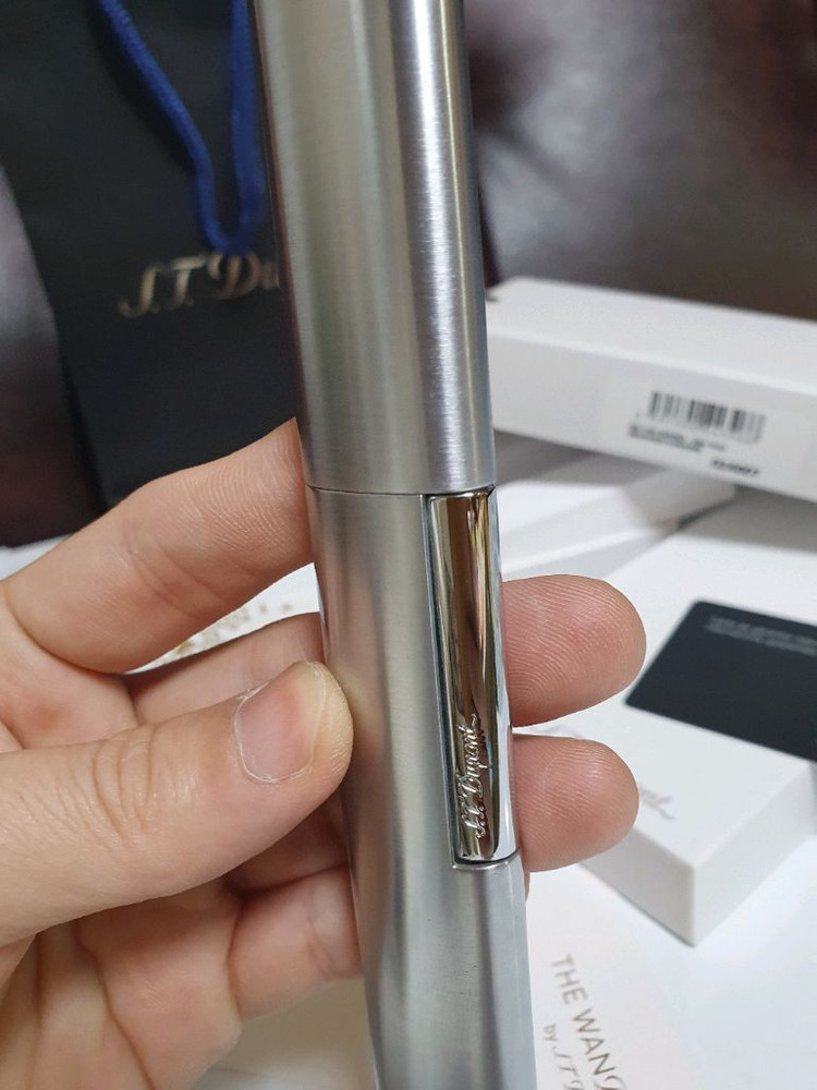 [새상품,풀세트] 듀퐁라이터 신형 터보 (테이블용,시가용) 브러쉬드 크롬 쌍불 터보 듀퐁 라이타 이미지