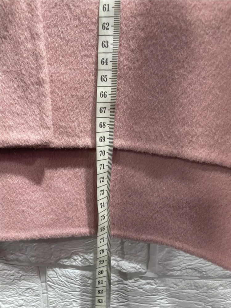 새상품)핸드메이드 핑크 여성울숏코트100 모직하프반코트 77.88 하객룩 이미지