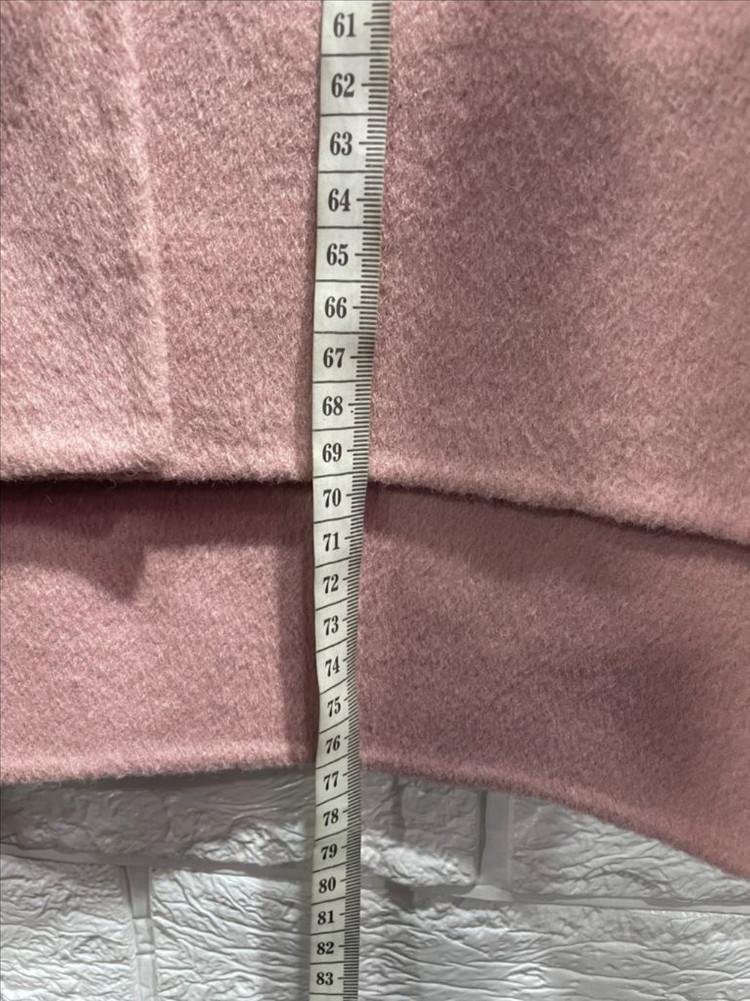 새상품)핸드메이드 핑크 여성울숏코트100 모직하프반코트 77.88 하객룩 이미지