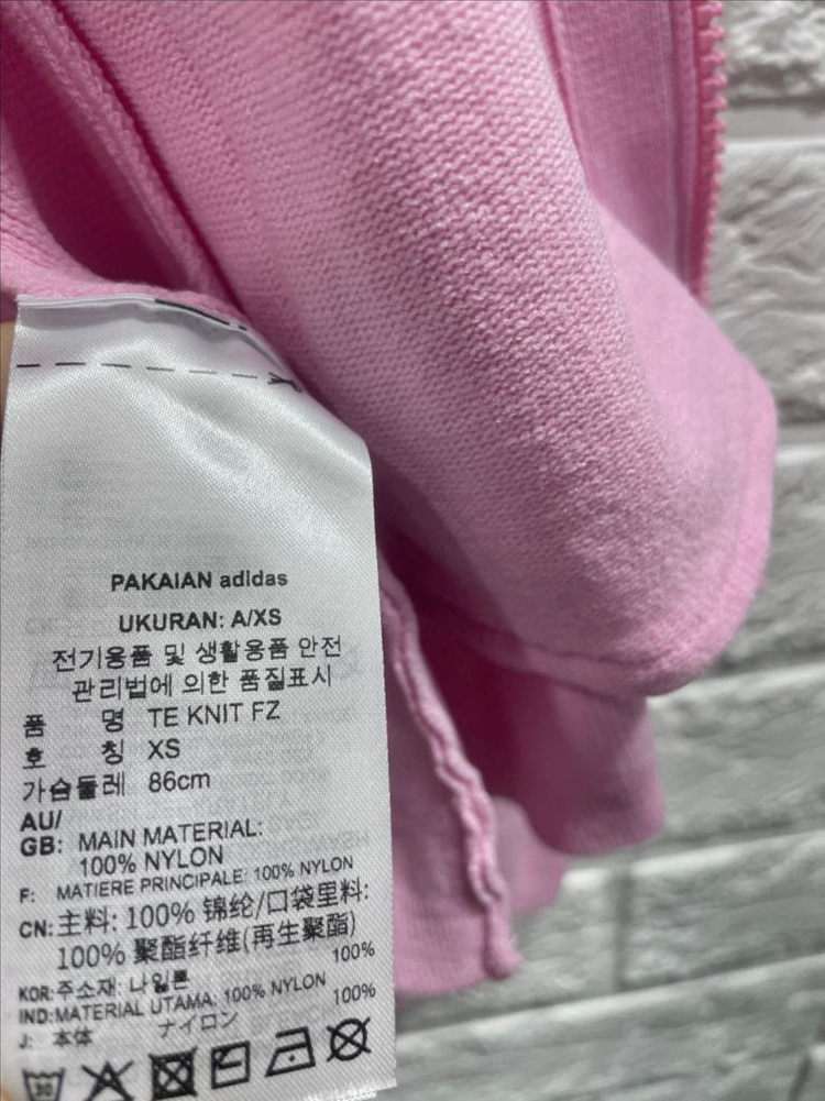 아디다스 골프니트집업XS (정가 198,000원) 골프웨어 골프상의 핑크집업 이미지