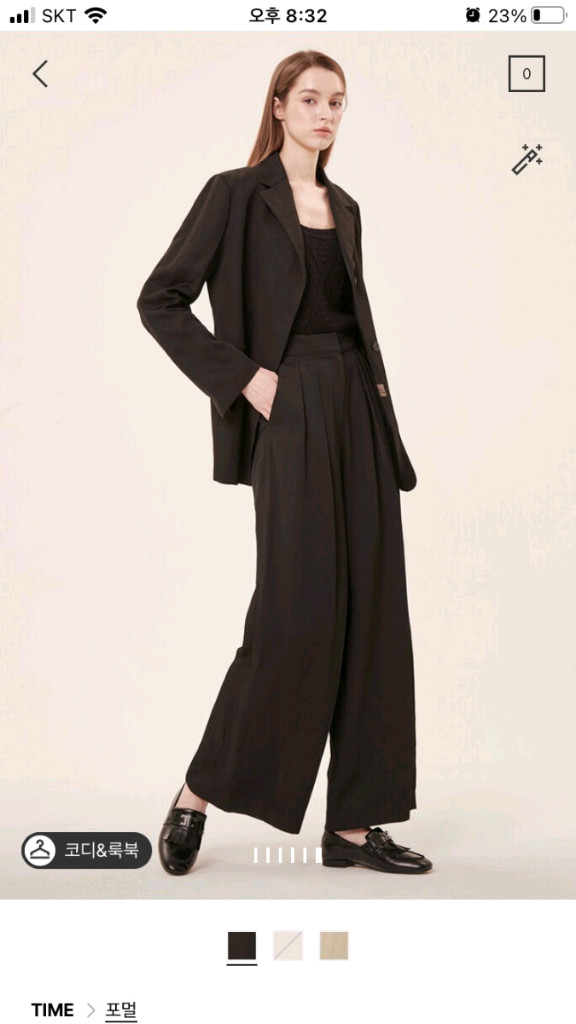 타임 린넨 블렌드 투턱 팬츠 크림 66 TM2C3WPCS41W 이미지