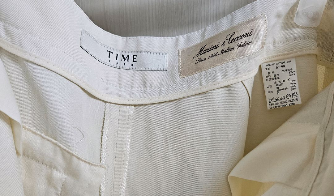 타임 린넨 블렌드 투턱 팬츠 크림 66 TM2C3WPCS41W 이미지