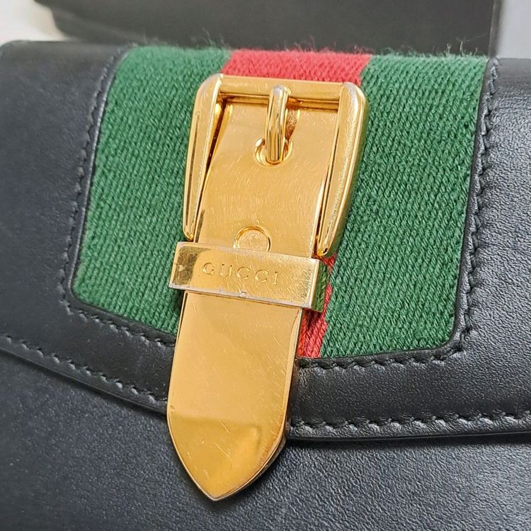 [100%/정품] 구찌 실비 트리이 폴드 지갑 블랙, 구찌지갑,구찌반지갑,구찌중지갑 이미지