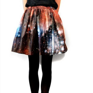 크리스토퍼 케인 갤럭시 프린팅 플레어 스커트 국내정품 이미지