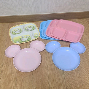 디즈니 유아 아기 나눔 식판 식기 7개 일괄 이미지
