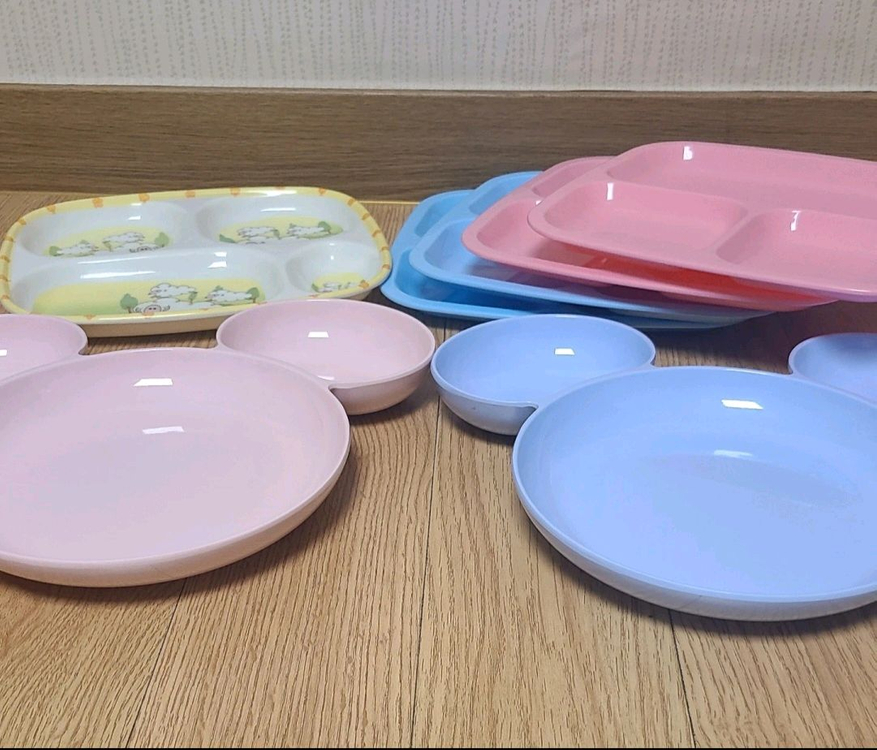 디즈니 유아 아기 나눔 식판 식기 7개 일괄 이미지