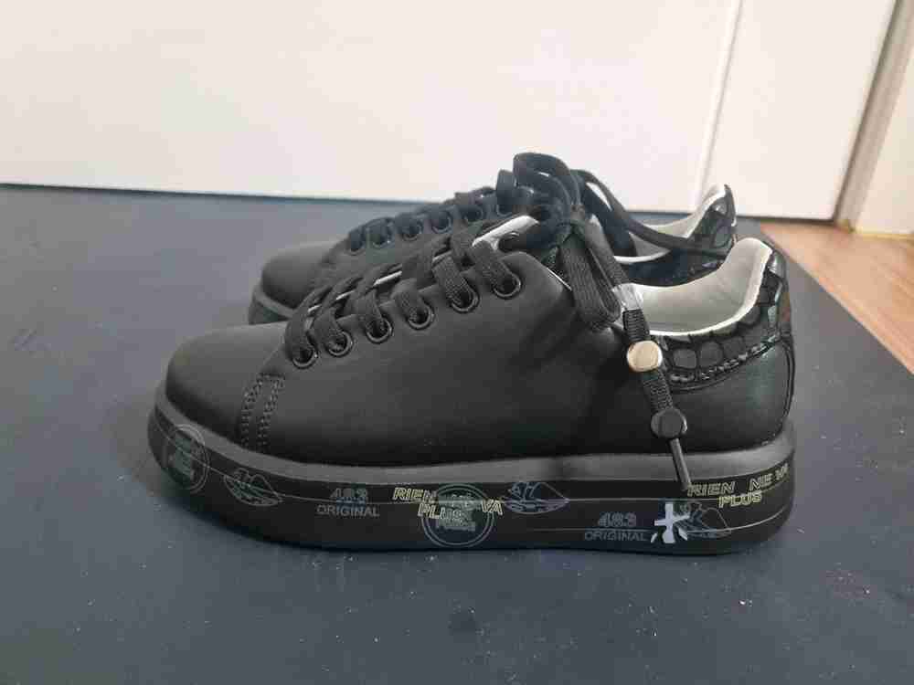 새것 프리미아타 블랙 키높이 가죽 운동화 스니커즈 36 230 premiata 이미지