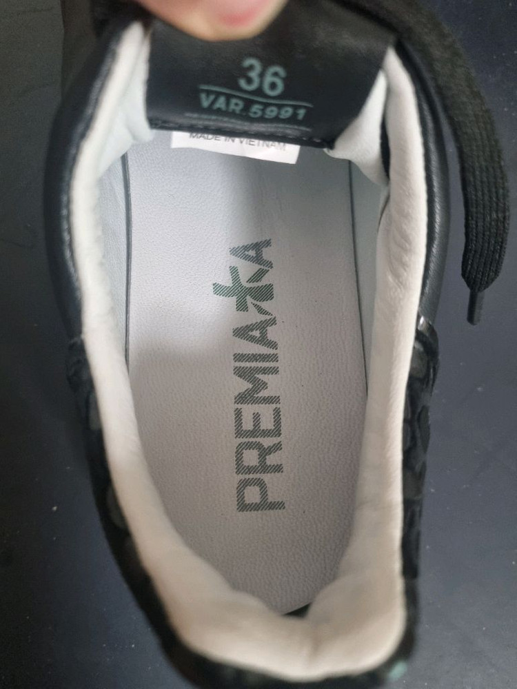 새것 프리미아타 블랙 키높이 가죽 운동화 스니커즈 36 230 premiata 이미지