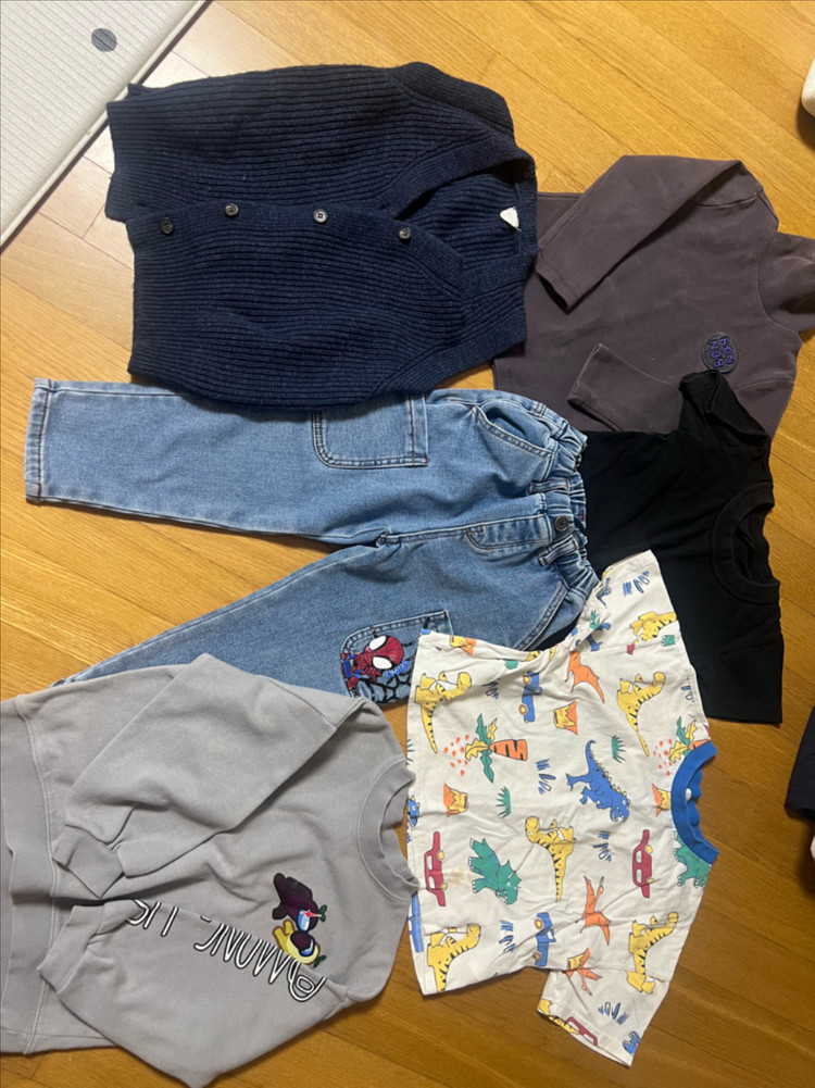 남아옷 100 110사이즈 남아옷 일괄옷 버버리 키즈 맨투맨, 베네베네 메르씨유 스트라이프 티셔츠 박스옷 이미지