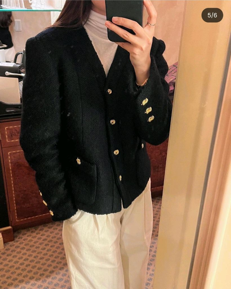 엘보른 트위드 자켓 Lavenue Tweed Jacket (Dark Navy) 36 이미지