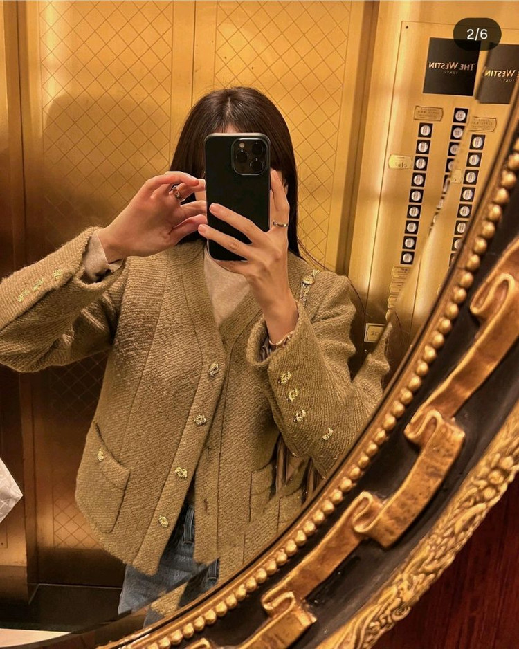 엘보른 트위드 자켓 Lavenue Tweed Jacket (Dark Navy) 36 이미지