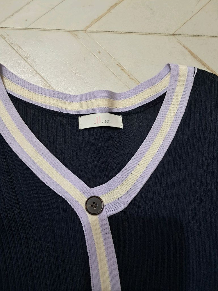 지고트 JIGOTT 네이비 골지 니트 원피스 이미지