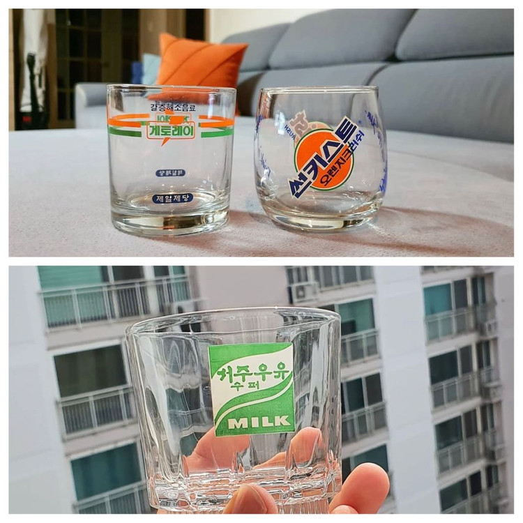 빈티지 유리컵 맥주컵 레트로컵 레트로 소품 옛날컵 옛날 소주잔 판매합니다. 88올림픽 컵 이미지