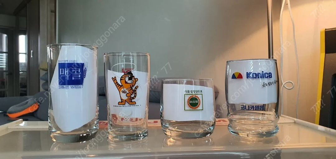 빈티지 유리컵 맥주컵 레트로컵 레트로 소품 옛날컵 옛날 소주잔 판매합니다. 88올림픽 컵 이미지