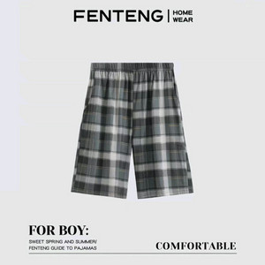 체크무늬 순면 남성용 반바지 잠옷(새상품) 이미지