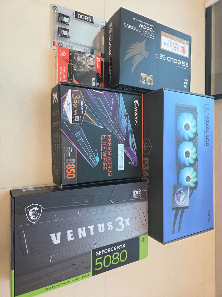 9800x3d, b850m wifi, rtx 5080 초고사양 본체 이미지