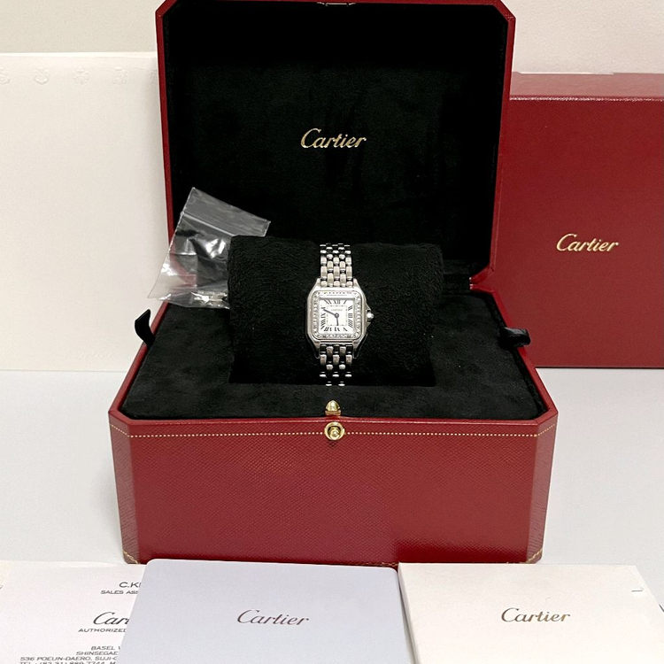 [S급/23년] 까르띠에 팬더 스몰 다이아 베젤 쿼츠 스틸 이미지