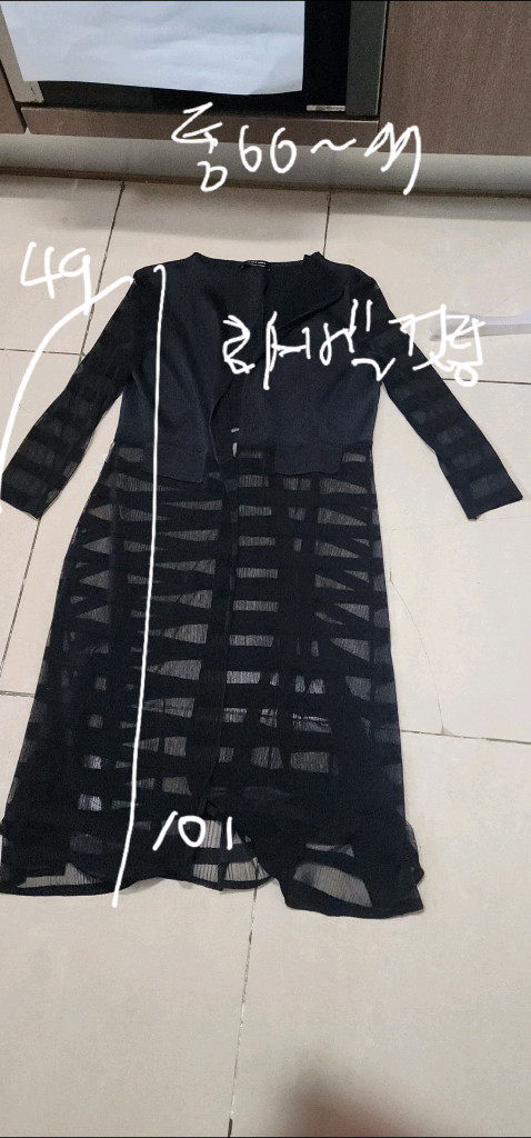 라비타준코 시스루 롱가디건 66~77/ 플리츠 먼슬리 원피스 이미지