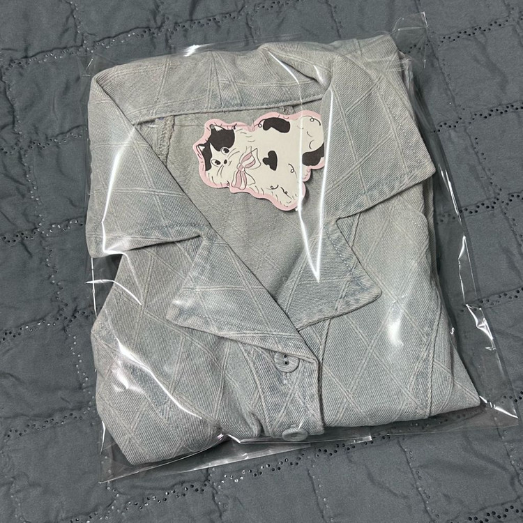 (새상품) 페일제이드 데님 자카드 홀터 드레스 원피스 연청 S 이미지