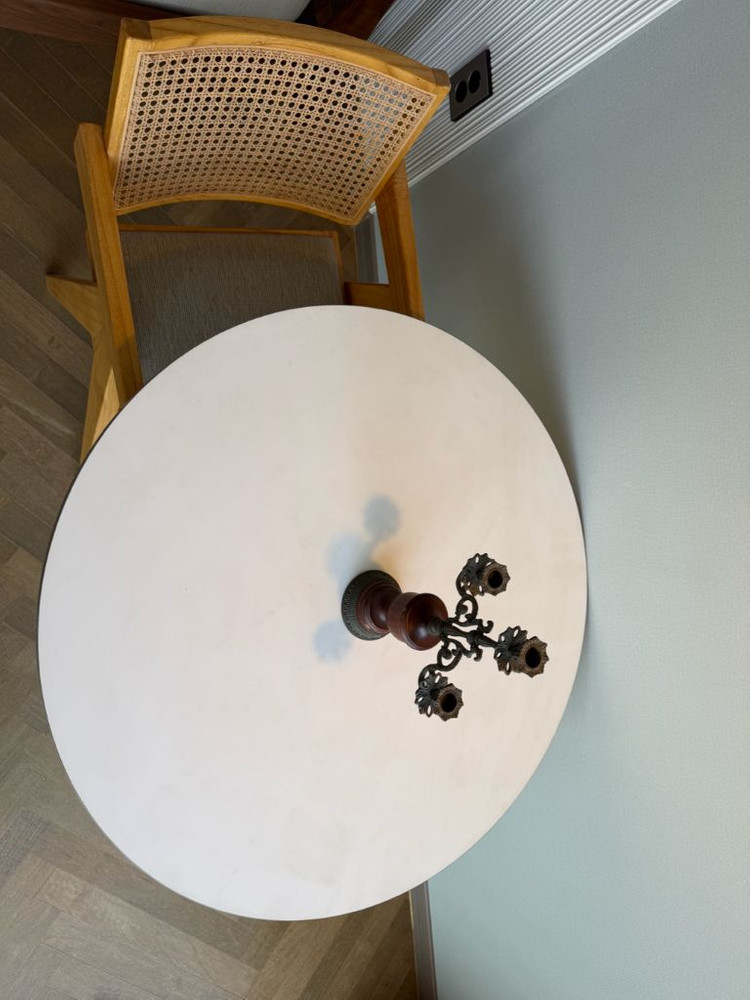 플랜트란스 FENIX 페닉스 원형 라운드 식탁 카페 테이블+라탄 의자 일괄 이미지