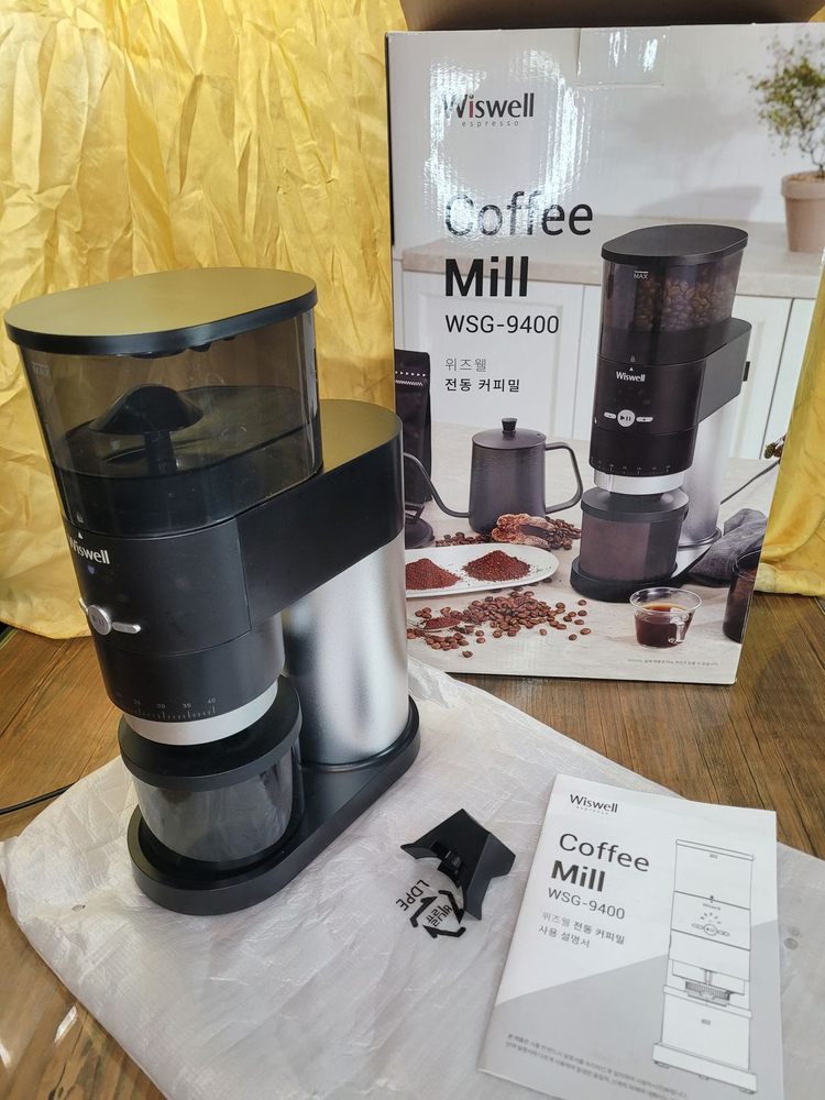 홈카페 위즈웰 전동커피밀 그라인더 WSG-9400 원두 고급형 도징 이미지