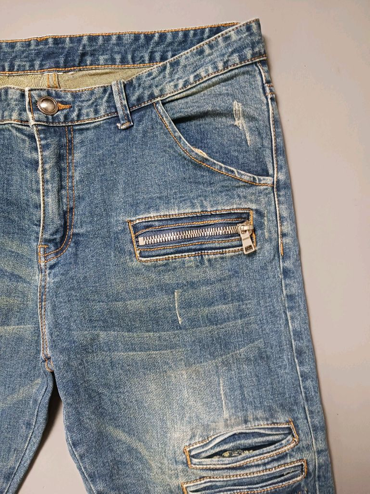 [34] 발망 워싱 포켓 디테일 데님 팬츠 청바지 이미지