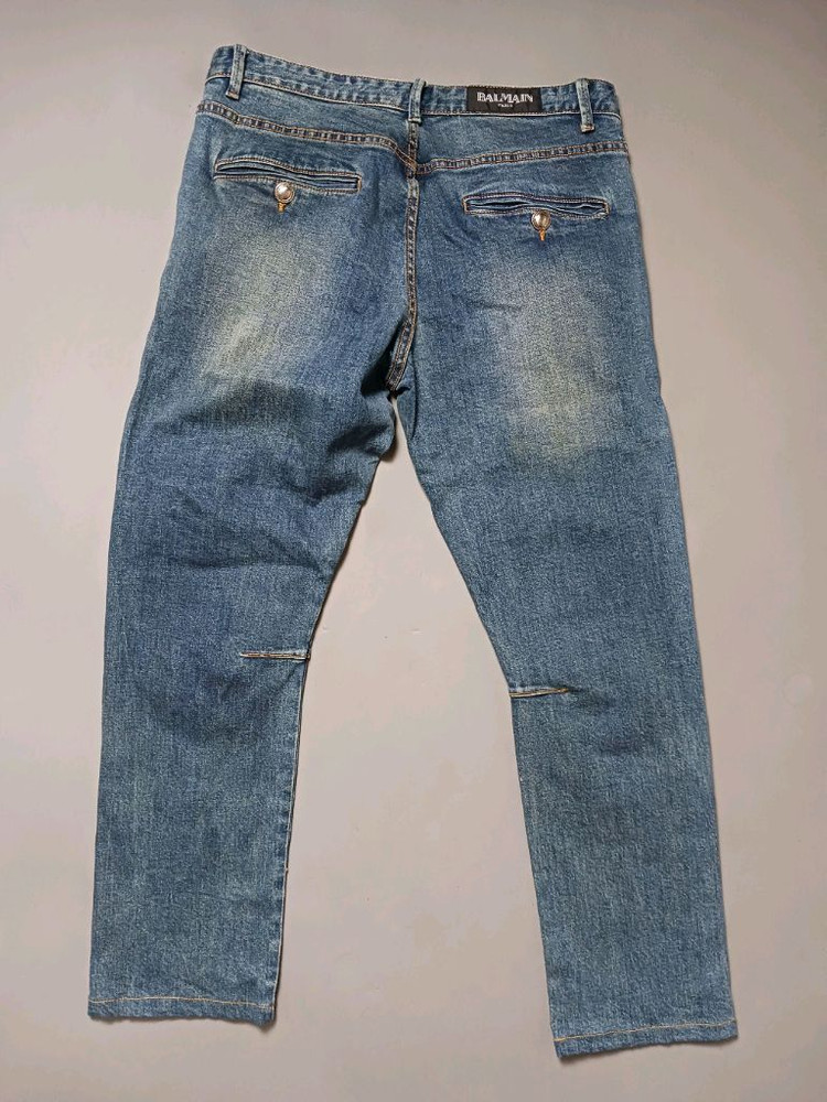 [34] 발망 워싱 포켓 디테일 데님 팬츠 청바지 이미지