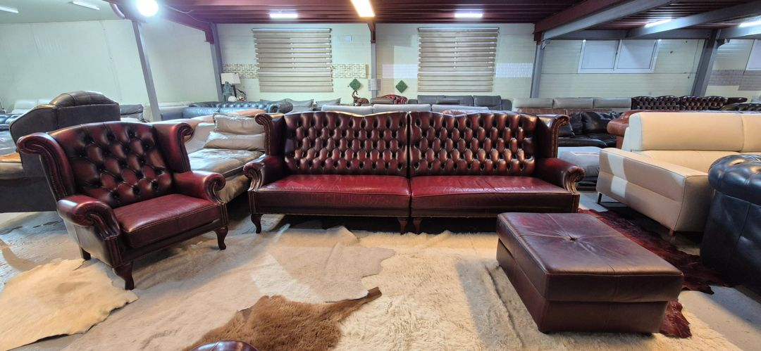 체스터필드 이태리 전체 천연가죽 4+1인소파 이미지