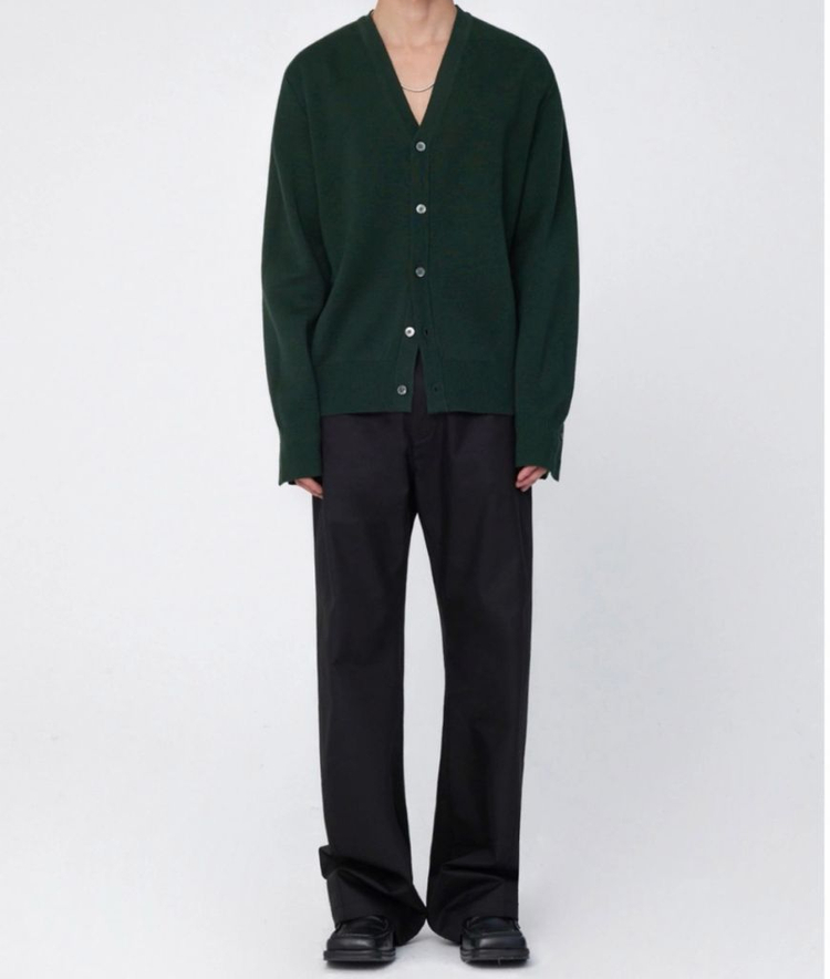 엘무드 오디너리 크롭 가디건 그린 46사이즈(95~100)1회착 이미지