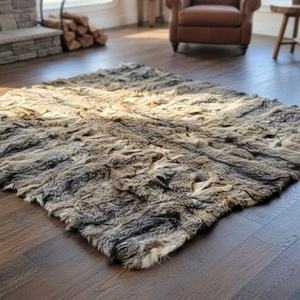독일 천연 (폭스)여우털 대형 얇은 러그 - DE102 이미지